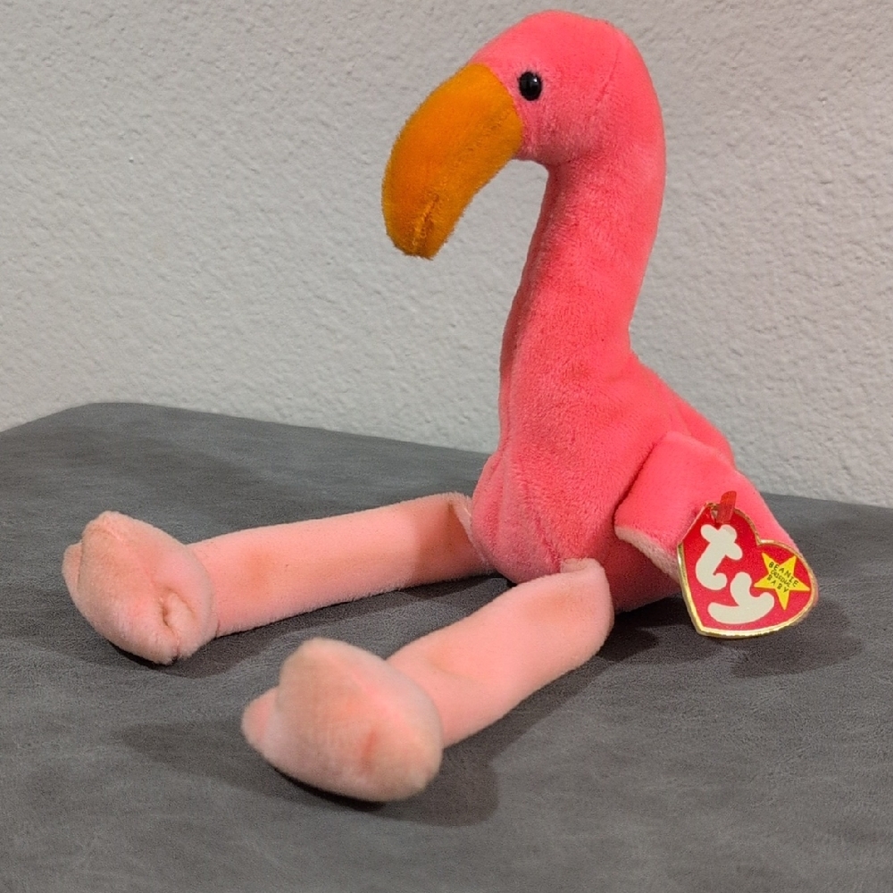 Vintage 1995 10" "Pinky" Flamingo Beanie Baby